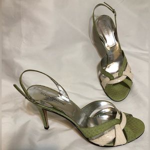 DOLCE & GABBANA - snakeskin sling back heels - sz 41